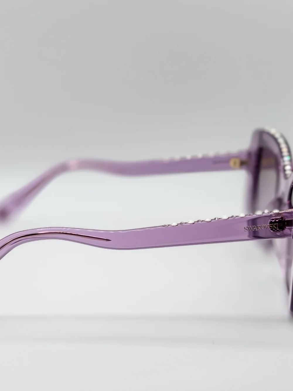 NWT Swarovski 0SK6062U Crystal Pearl Sunglasses in Transparent Amethyst Purple